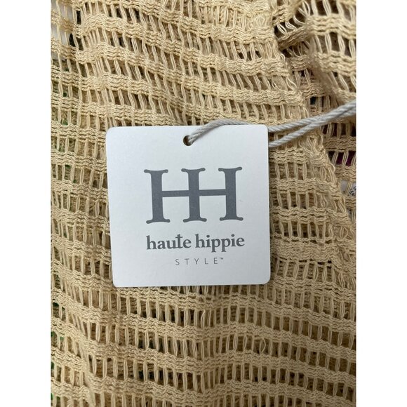 Haute Hippie Crochet Tan Swim Pant Cover Up Pull On Large NWT - Picture 4 of 5
